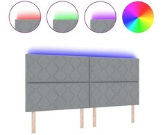 LED galvūgalis Šviesiai pilka audinys