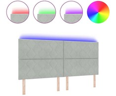 LED galvūgalis Šviesiai pilka 200 cm Aksomas