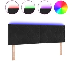 LED galvūgalis Juodas 144 cm Aksomas