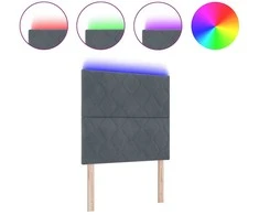 LED galvūgalis Tamsiai pilka 90 cm Aksomas