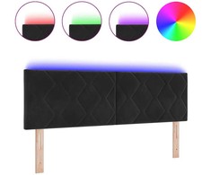 LED galvūgalis Juodas 160 cm Aksomas