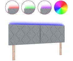 LED galvūgalis Šviesiai pilka 160 cm audinys