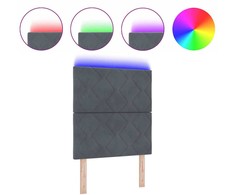 LED galvūgalis Tamsiai pilka 80 cm Aksomas