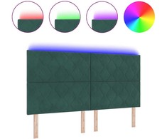 LED galvūgalis Tamsiai žalia 180 cm Aksomas
