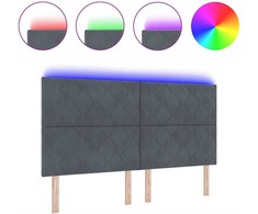 LED galvūgalis Tamsiai pilka 180 cm Aksomas