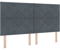 LED galvūgalis Tamsiai pilka 180 cm Aksomas