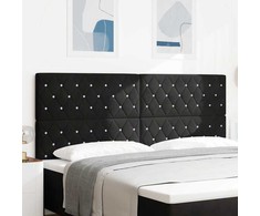 LED galvūgalis su LED juostelėmis Juodas 200 cm Aksomas
