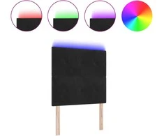 LED galvūgalis su LED juostelėmis Juodas 100 cm Aksomas