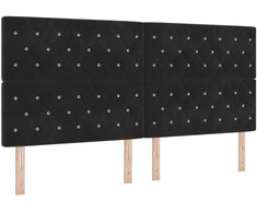 LED galvūgalis su LED juostelėmis Juodas 200 cm Aksomas