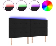 LED galvūgalis su LED juostelėmis Juodas 200 cm audinys