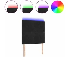 LED galvūgalis su LED juostelėmis Juodas 80 cm Aksomas