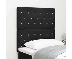 LED galvūgalis su LED juostelėmis Juodas 80 cm Aksomas
