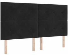 LED galvūgalis su LED juostelėmis Juodas 180 cm Aksomas