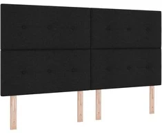 LED galvūgalis su LED juostelėmis Juodas 180 cm audinys