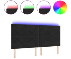 LED galvūgalis Juodas 200 cm Aksomas