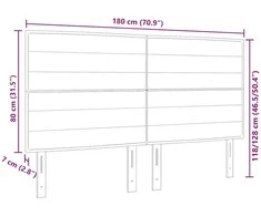LED galvūgalis su LED juostelėmis Juodas 180 cm audinys
