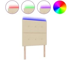 LED galvūgalis su LED juostelėmis Kreminė 90 cm audinys