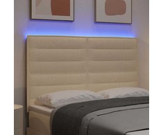 LED galvūgalis su LED juostelėmis Kreminė 160 cm audinys