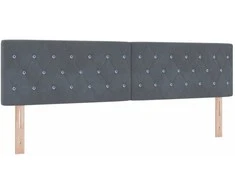 LED galvūgalis su LED juostelėmis Tamsiai pilka 180 cm Aksomas