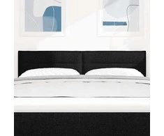 LED galvūgalis su LED juostelėmis Juodas 144 cm audinys