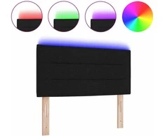 LED galvūgalis su LED juostelėmis Juodas 80 cm audinys