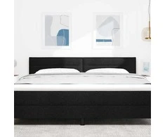 LED galvūgalis su LED juostelėmis Juodas 180 cm audinys