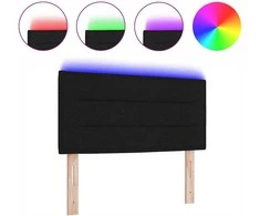 LED galvūgalis su LED juostelėmis Juodas 100 cm audinys