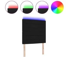 LED galvūgalis su LED juostelėmis Juodas 80 cm audinys