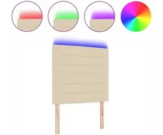 LED galvūgalis su LED juostelėmis Kreminė 100 cm audinys