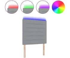 LED galvūgalis su LED juostelėmis Šviesiai pilka 80 cm audinys