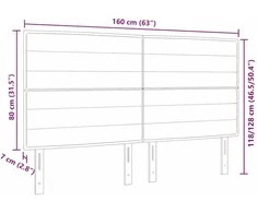 LED galvūgalis su LED juostelėmis Tamsiai pilka 160 cm audinys