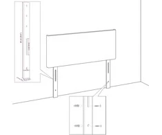 LED galvūgalis su LED juostelėmis Taupe 100 cm audinys