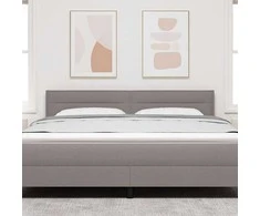 LED galvūgalis su LED juostelėmis Taupe 180 cm audinys