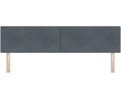 LED galvūgalis su LED juostelėmis Pilka 180 cm Aksomas