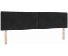 LED galvūgalis su LED juostelėmis Juodas 180 cm Aksomas