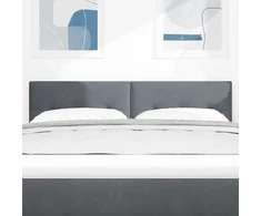 LED galvūgalis su LED juostelėmis Pilka 160 cm Aksomas