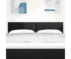 LED galvūgalis su LED juostelėmis Juodas 160 cm audinys