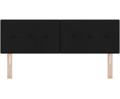 LED galvūgalis su LED juostelėmis Juodas 160 cm audinys