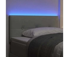 LED galvūgalis su LED juostelėmis Šviesiai pilka 90 cm Aksomas