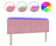 LED galvūgalis su LED juostelėmis Rožinė 144 cm Aksomas