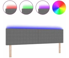 LED galvūgalis Šviesiai pilka 180 cm Kordūrinis audinys