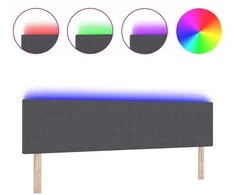 LED galvūgalis Tamsiai pilka 180 cm Kordūrinis audinys