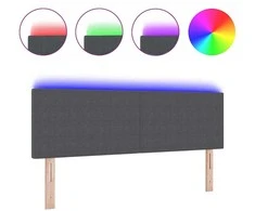 LED galvūgalis Tamsiai pilka 144 cm Kordūrinis audinys