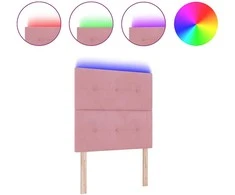 LED galvūgalis su LED juostelėmis Rožinė 80 cm Aksomas