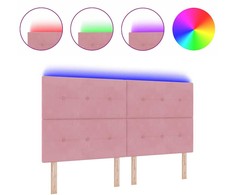 LED galvūgalis su LED juostelėmis Rožinė 180 cm Aksomas