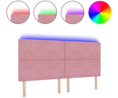 LED galvūgalis su LED juostelėmis Rožinė 200 cm Aksomas