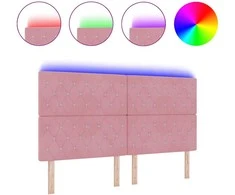 LED galvūgalis su LED juostelėmis Rožinė 180 cm Aksomas