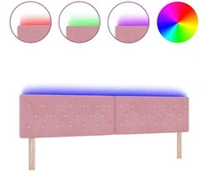 LED galvūgalis su LED juostelėmis Rožinė 200 cm Aksomas