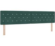 LED galvūgalis su LED juostelėmis Tamsiai žalia 200 cm Aksomas