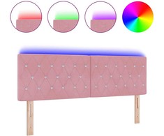 LED galvūgalis su LED juostelėmis Rožinė 160 cm Aksomas